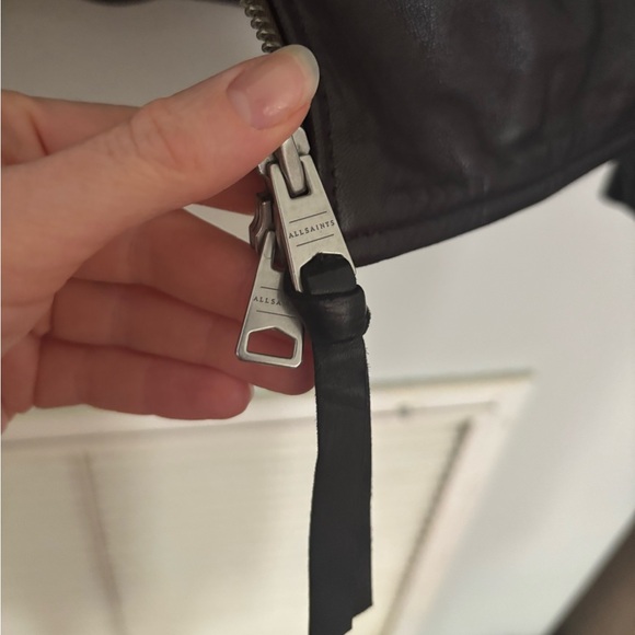 All Saints Men’s Cora Leather Jacket Size Small - Picture 7 of 10